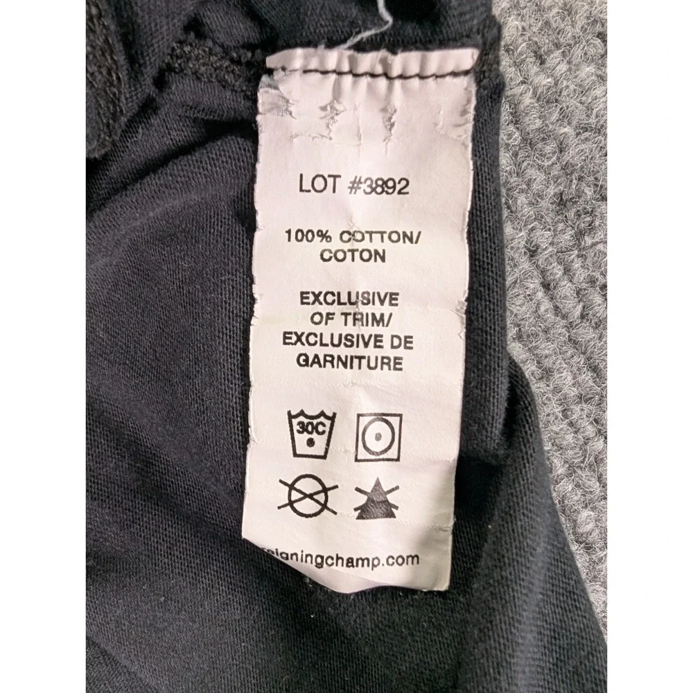 Reigning Champ Mens Long Sleeve Cotton Athletic Shirt Black Lot 3892 Size M